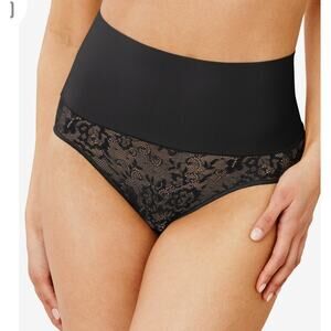 Brand New Maidenform Women's 2XL Black Lace Detail Shapewear Bottom